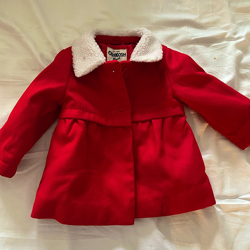 OshKosh Red Pea Coat 12m